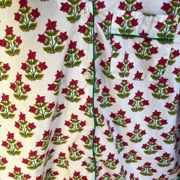 PrintFresh Poinsettia Pajama Top - Picture 2 of 14
